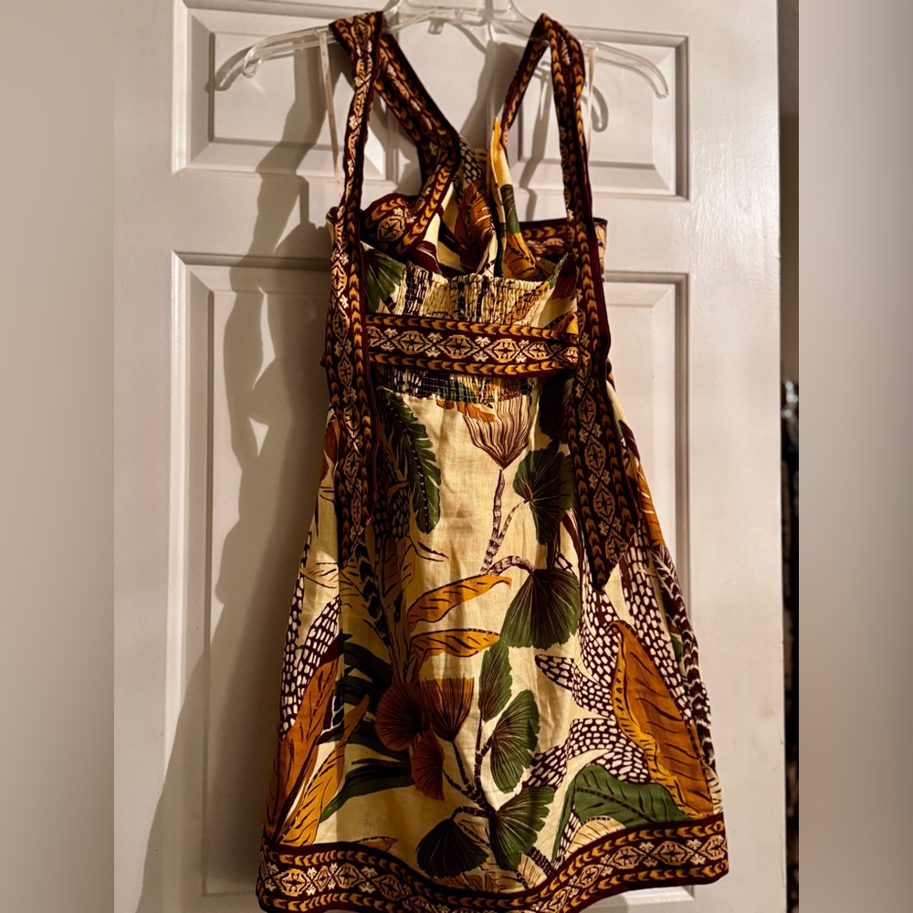 Farm Rio Tropical Print Halter Dress with Belt - Picture 4 of 5